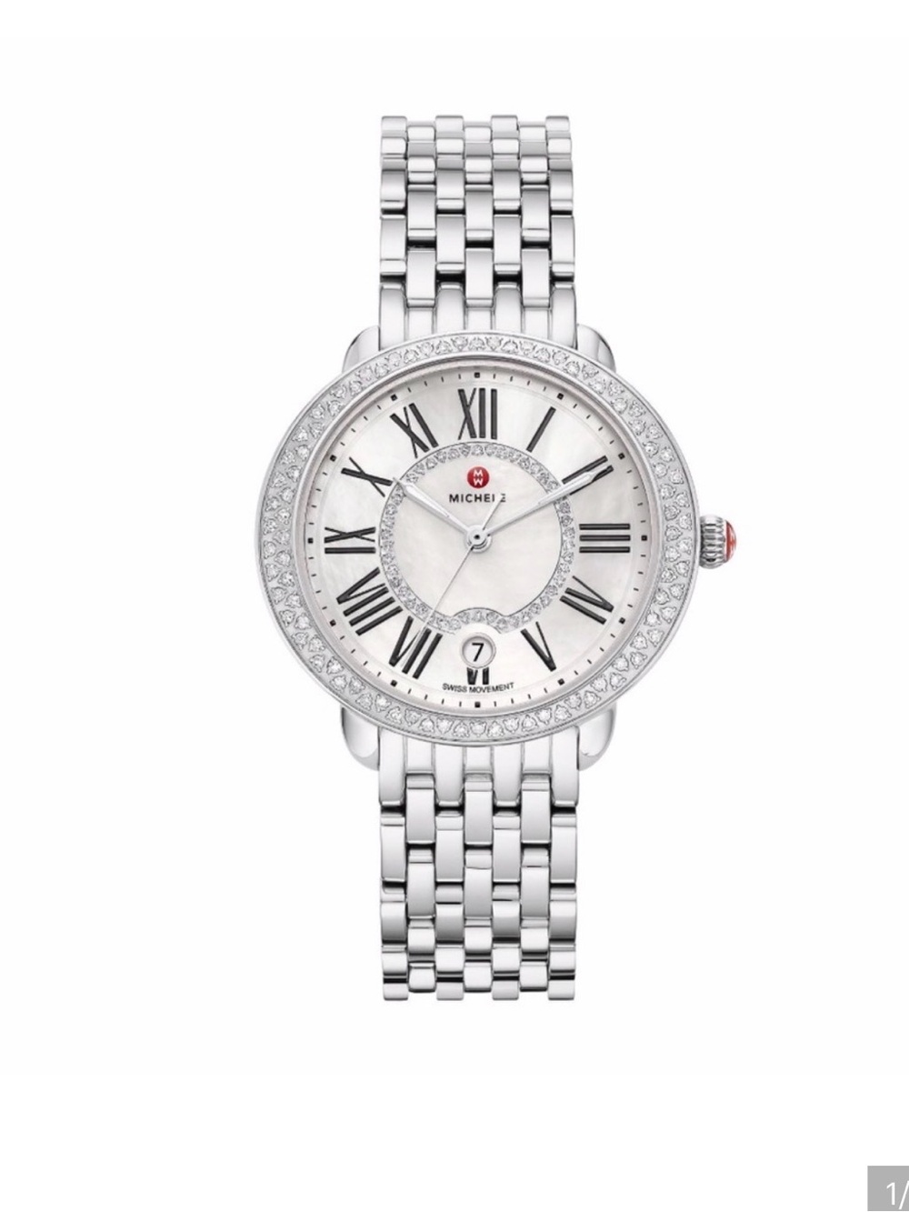 MICHELE Serein Stainless Steel Diamond Women’s Watch